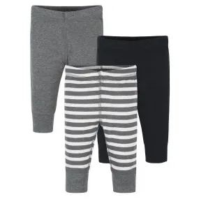 3-Pack Baby Neutral Stripe, Gray, & Black Pants