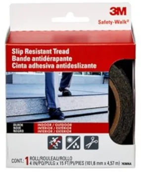 3M Safety-Walk 7636NA Safety and Ladder Tread, 180 in L, 4 in W, Black :ROLL: QUANTITY: 1