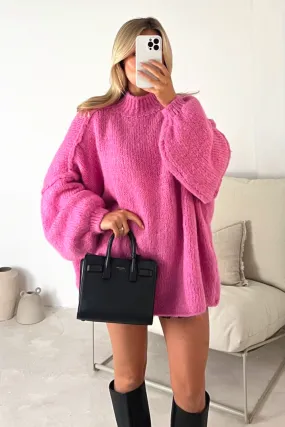 Adelaide pink oversized knit jumper