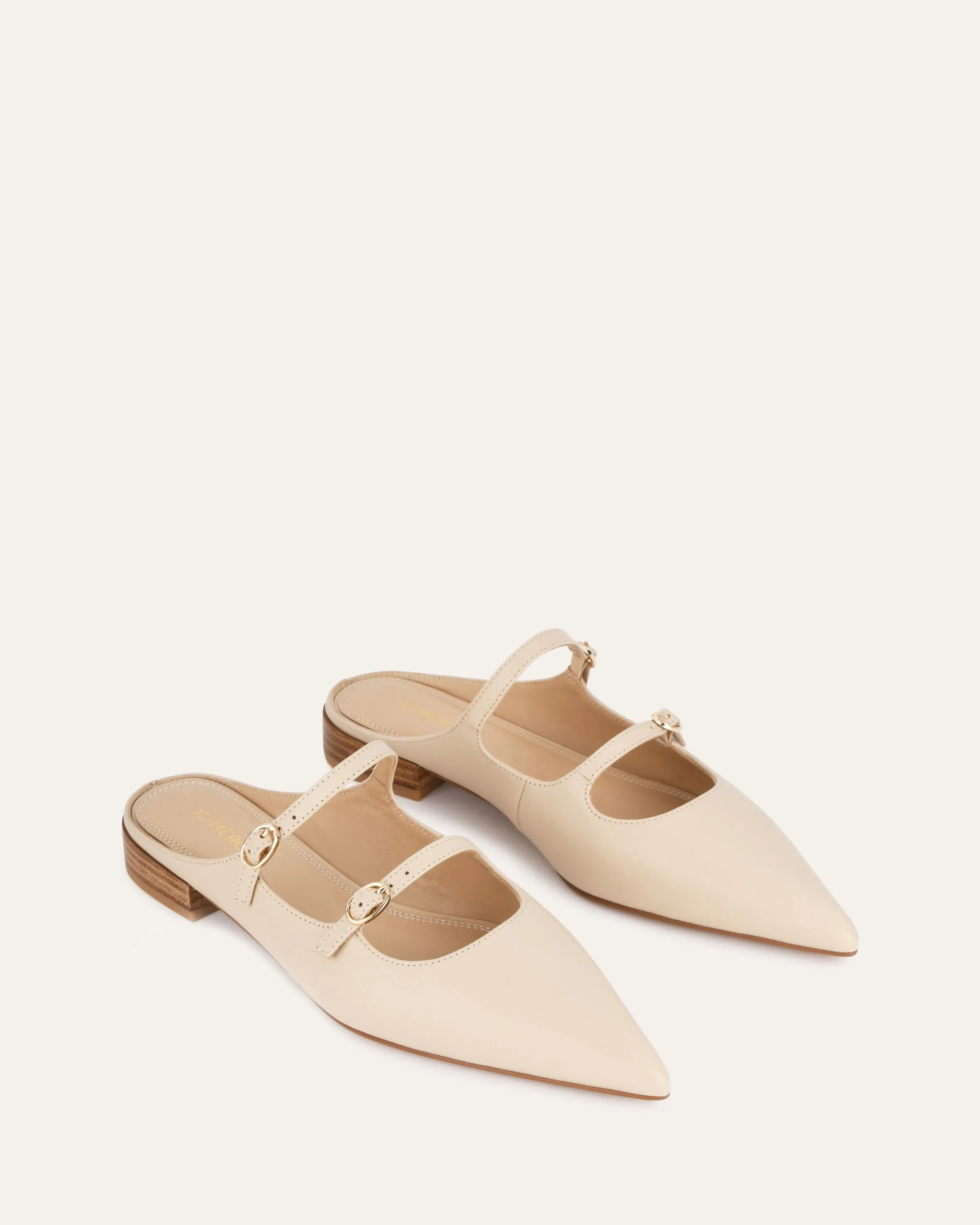 ADELE DRESS FLATS SAND LEATHER