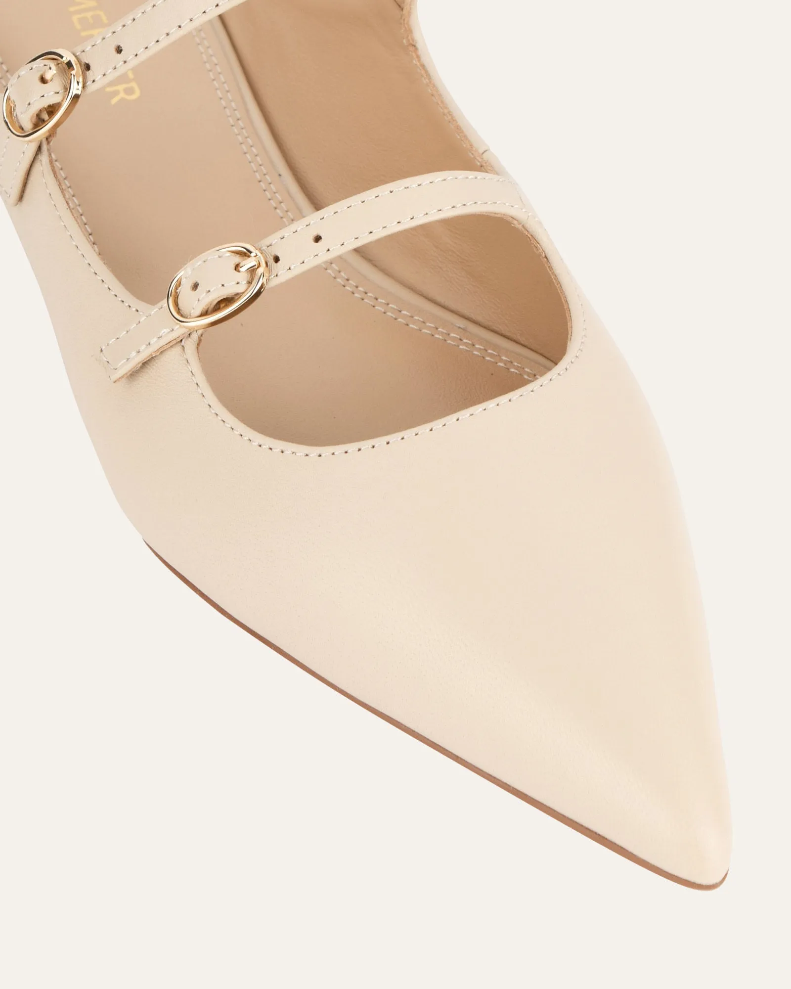 ADELE DRESS FLATS SAND LEATHER