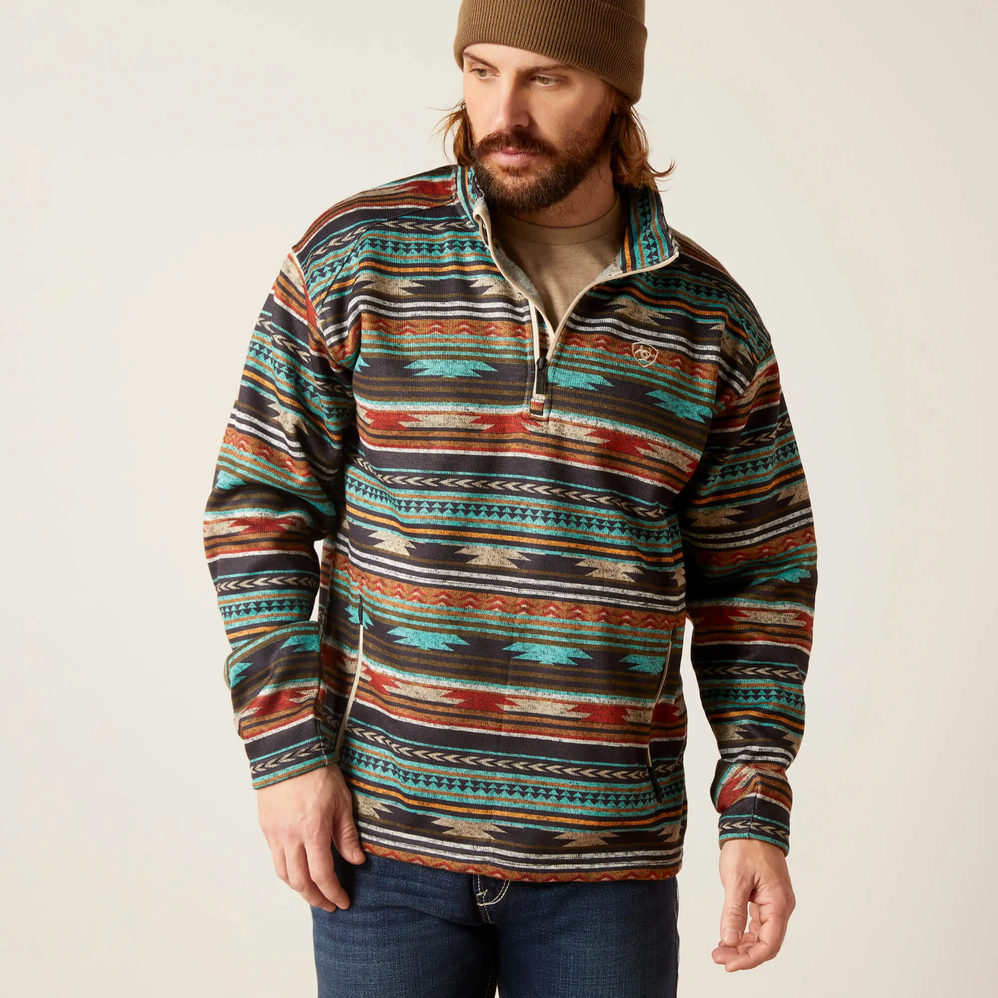 Ariat Men's Biscay Bay Serape Caldwell Quarter Zip Sweater