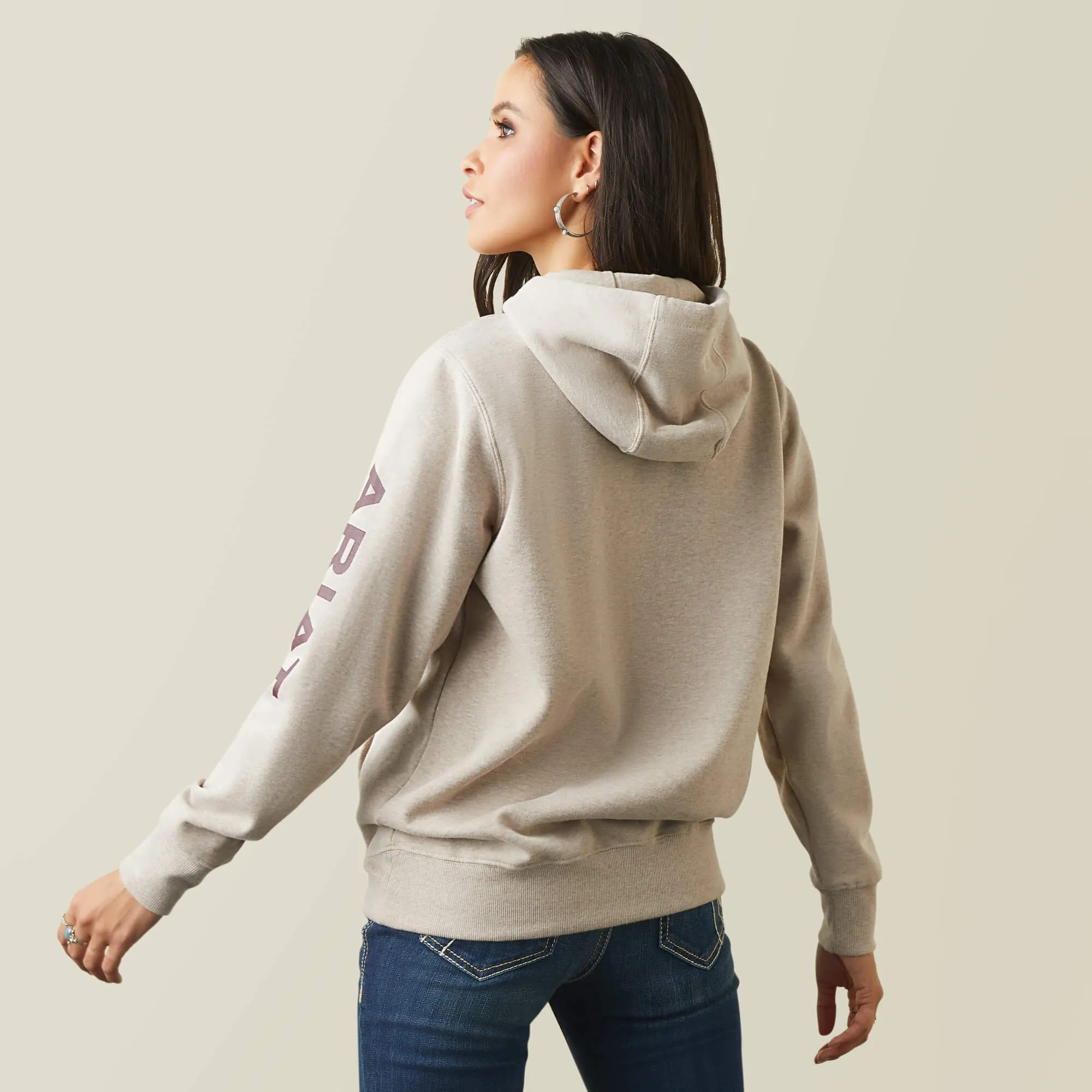 Ariat Women's Oatmeal Heather Logo Hoodie