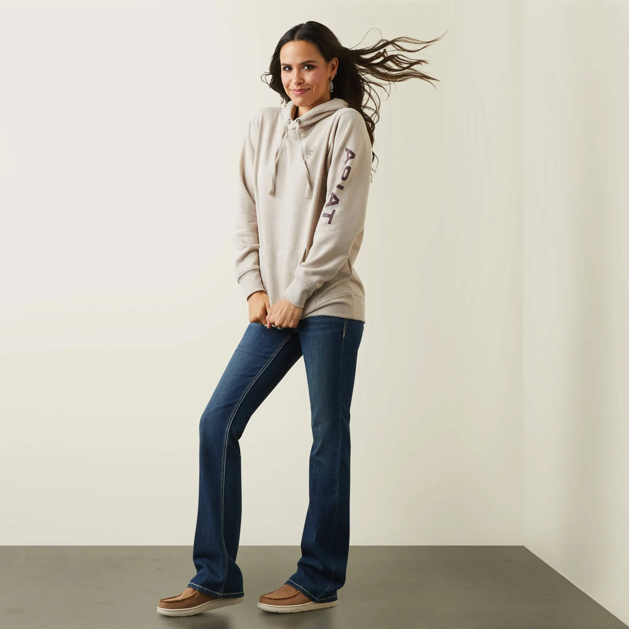 Ariat Women's Oatmeal Heather Logo Hoodie