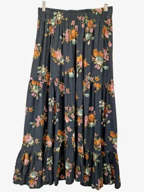 Auguste Muted Midnight Floral Maxi Skirt Size 10