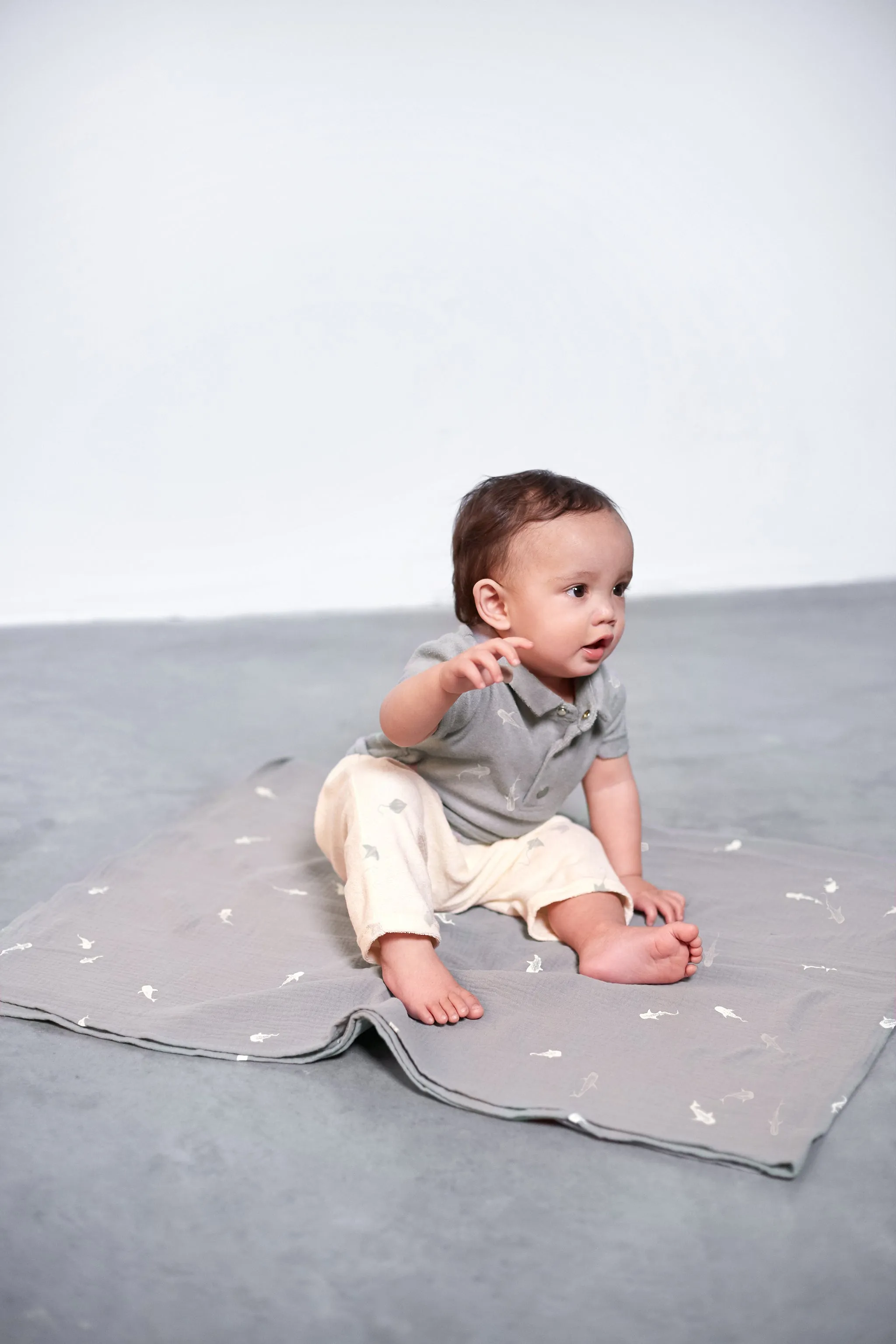 Baby Terry Harem Pants | Cream