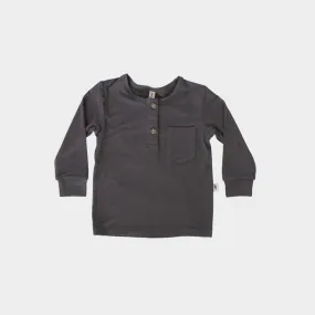 Babysprouts L/S Henley in Grey Wash