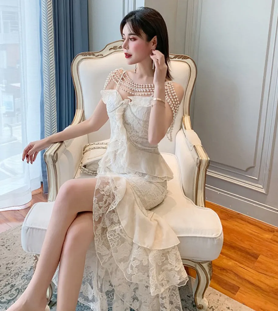 Baroque Pearl Royalcore Statement Dress