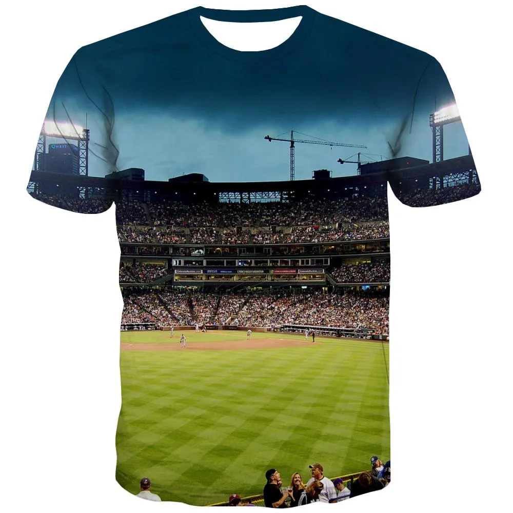 Baseball T-shirt Men Stadium Tshirts Cool Game T shirts Funny White Tshirts Novelty