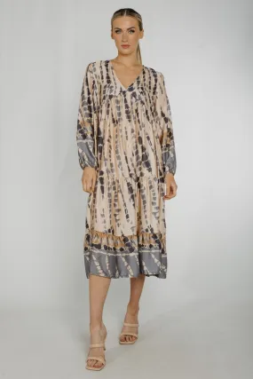 Belle Abstract Printed Dess In Neutral Mix