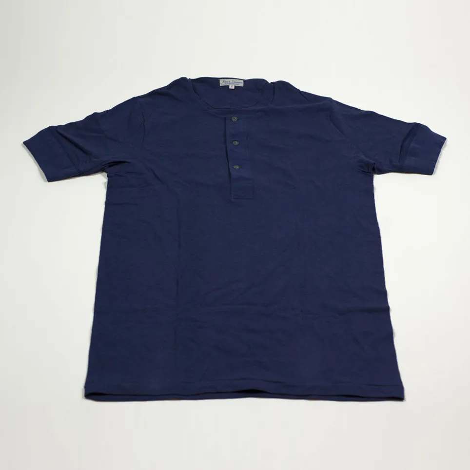 Berlin blue short-sleeve 103 Henley shirt