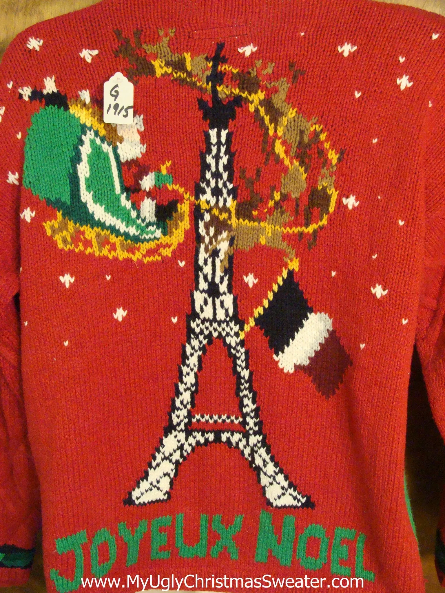 Best 80s Paris France French Light Up Ugly Christmas Jumper