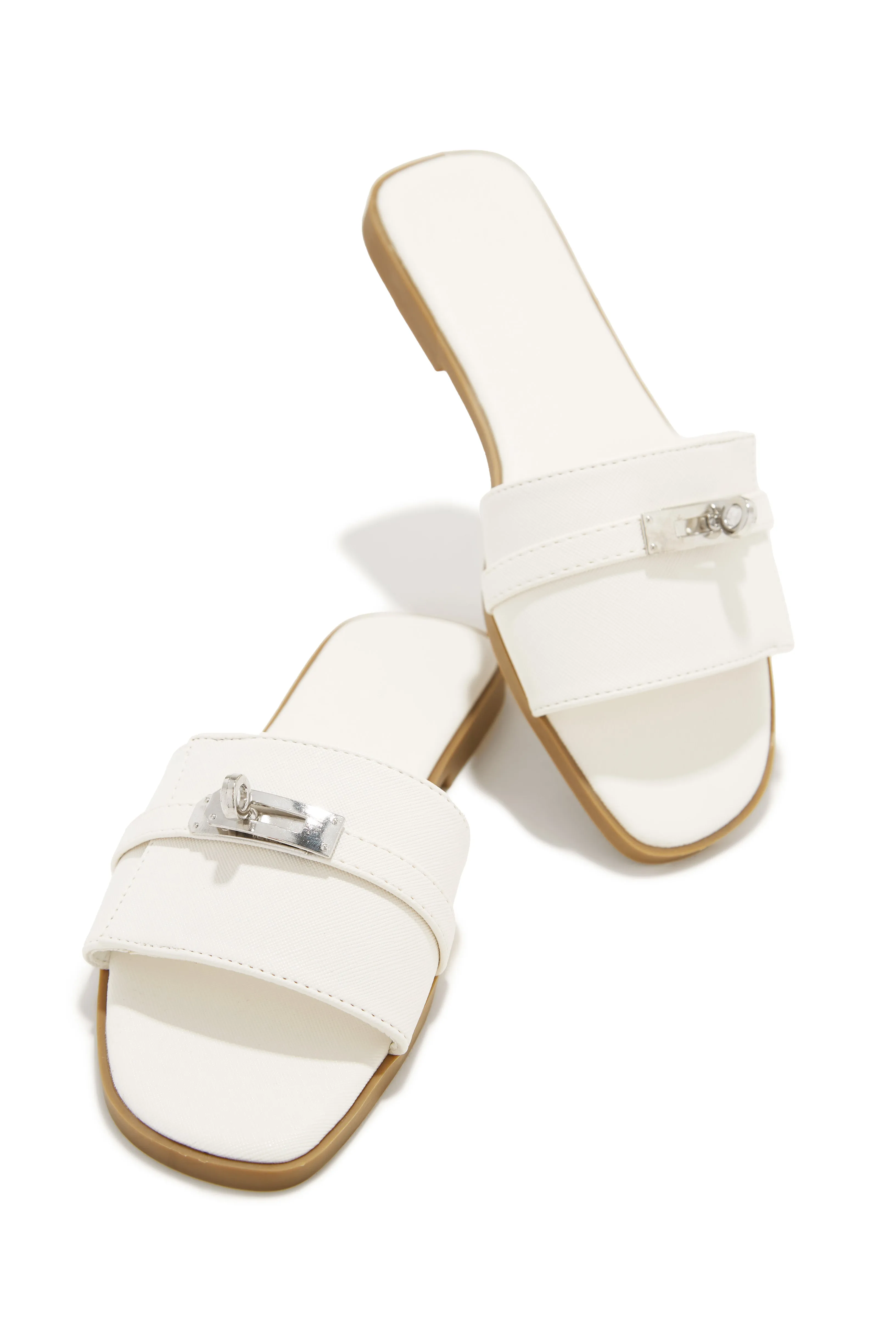 Bianca Slip On Sandals - White