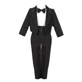 Black 5 Piece Vest Jacket Pants Special Occasion Tuxedo Suit Big Boys size 8-20