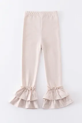 Bone ruffle double layered pants