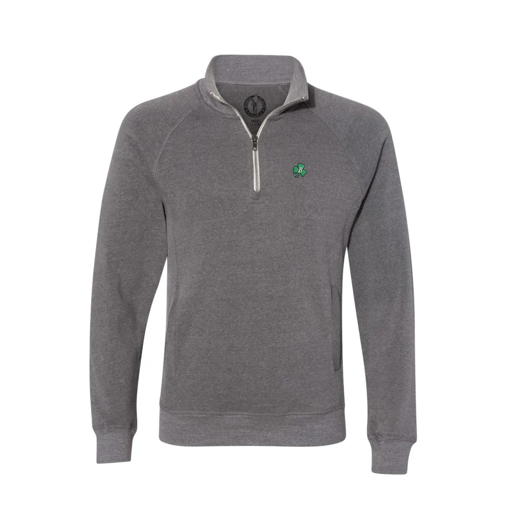 Boston Scally The Shamrock 1/4 Zip-Up Pullover - Smoke Triblend