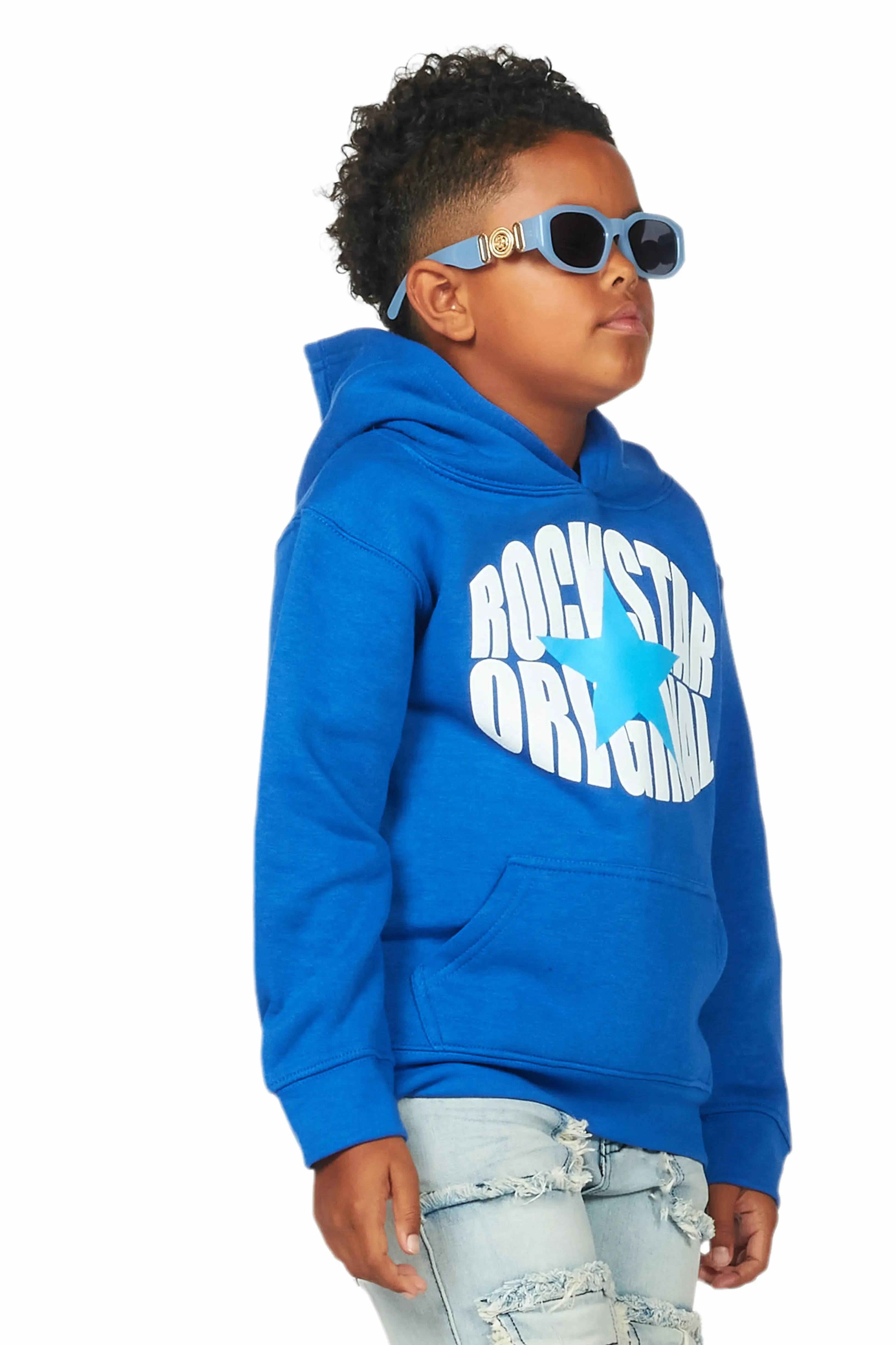 Boys Ezra Royal Graphic Hoodie