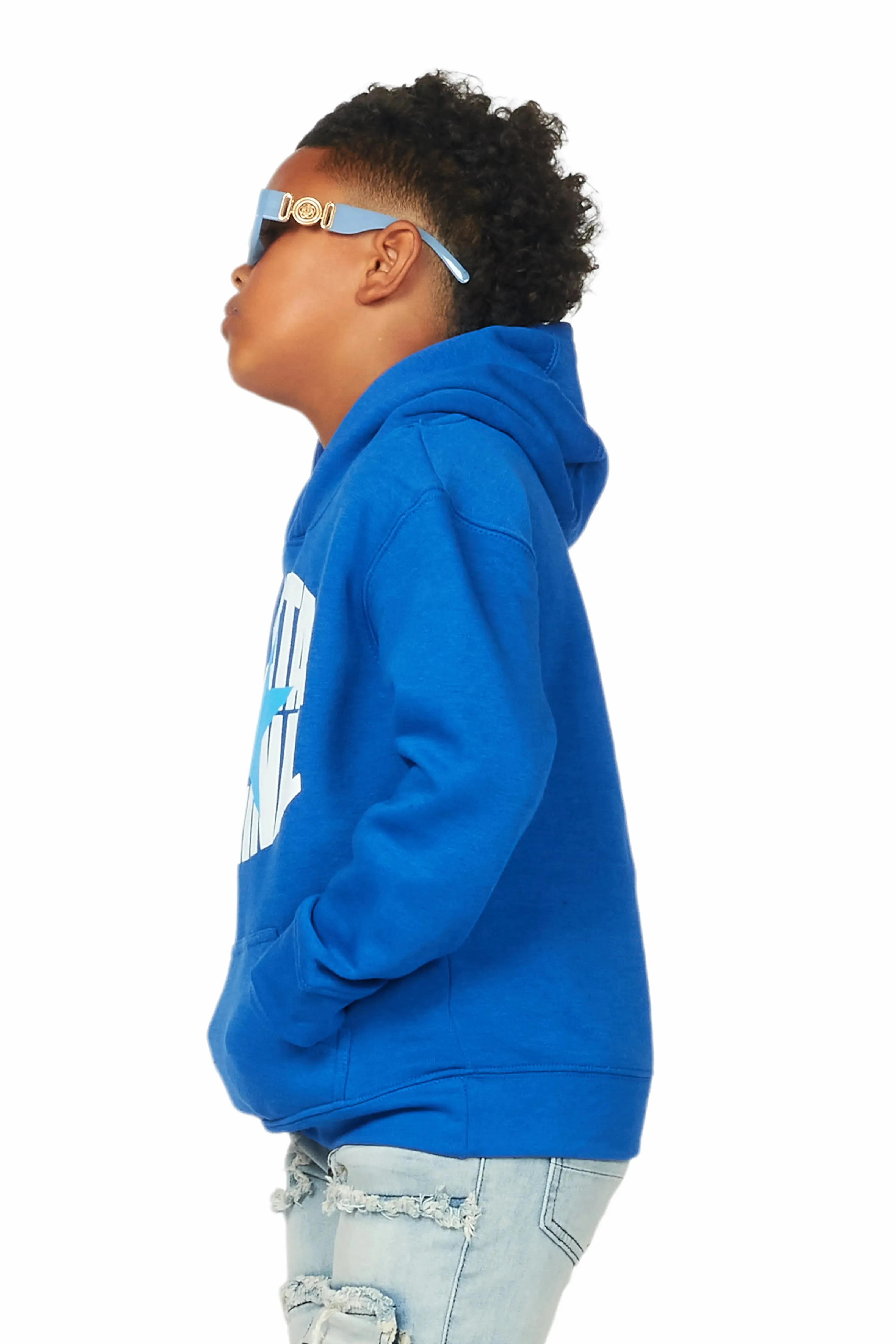 Boys Ezra Royal Graphic Hoodie