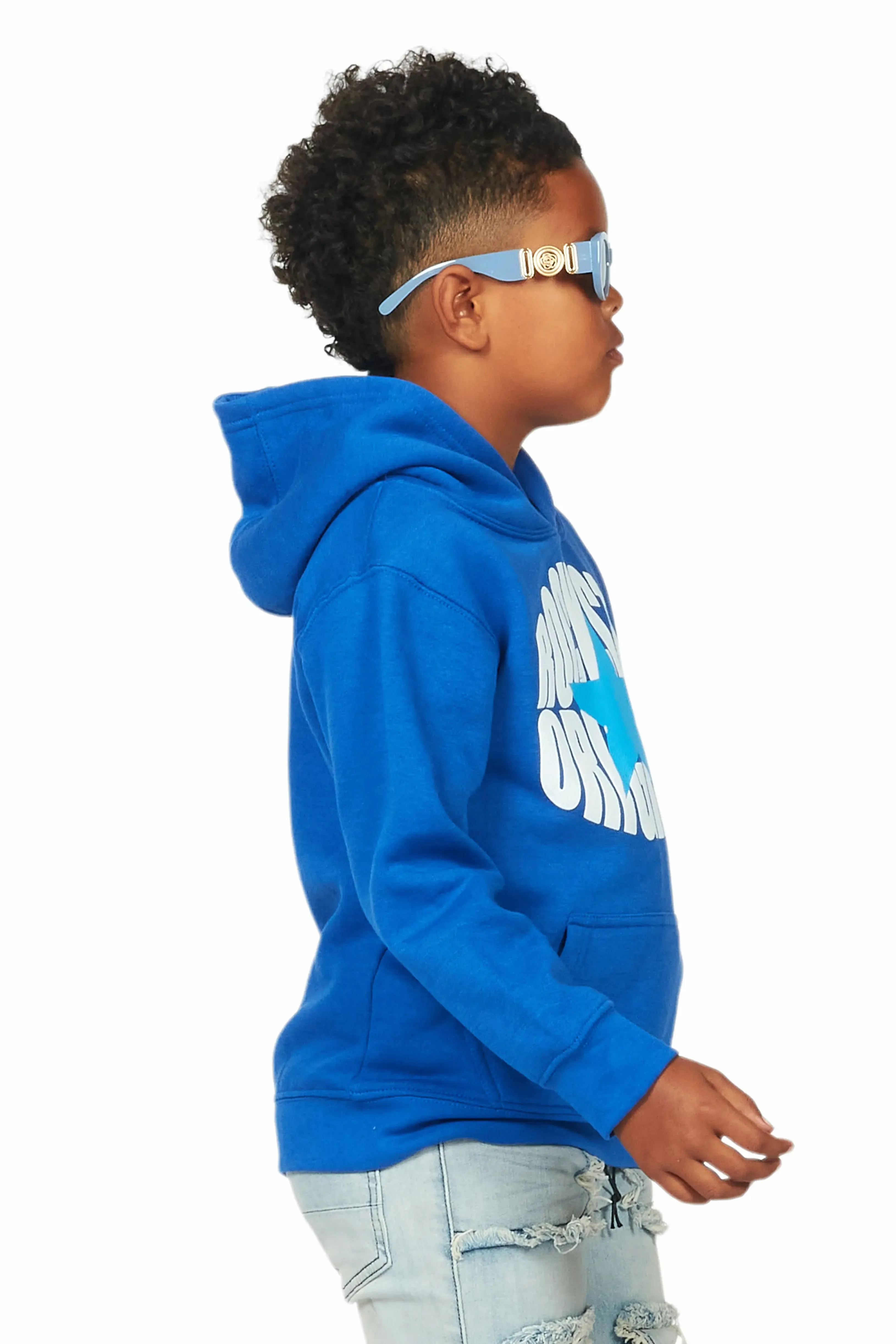 Boys Ezra Royal Graphic Hoodie