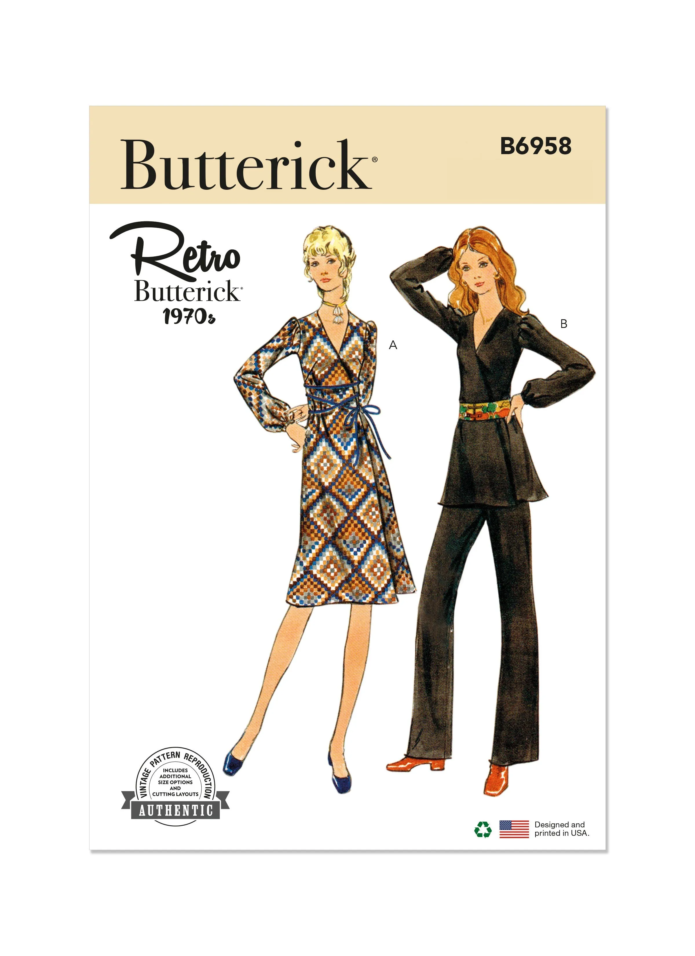 Butterick sewing pattern 6958 Dress, Tunic and Pants