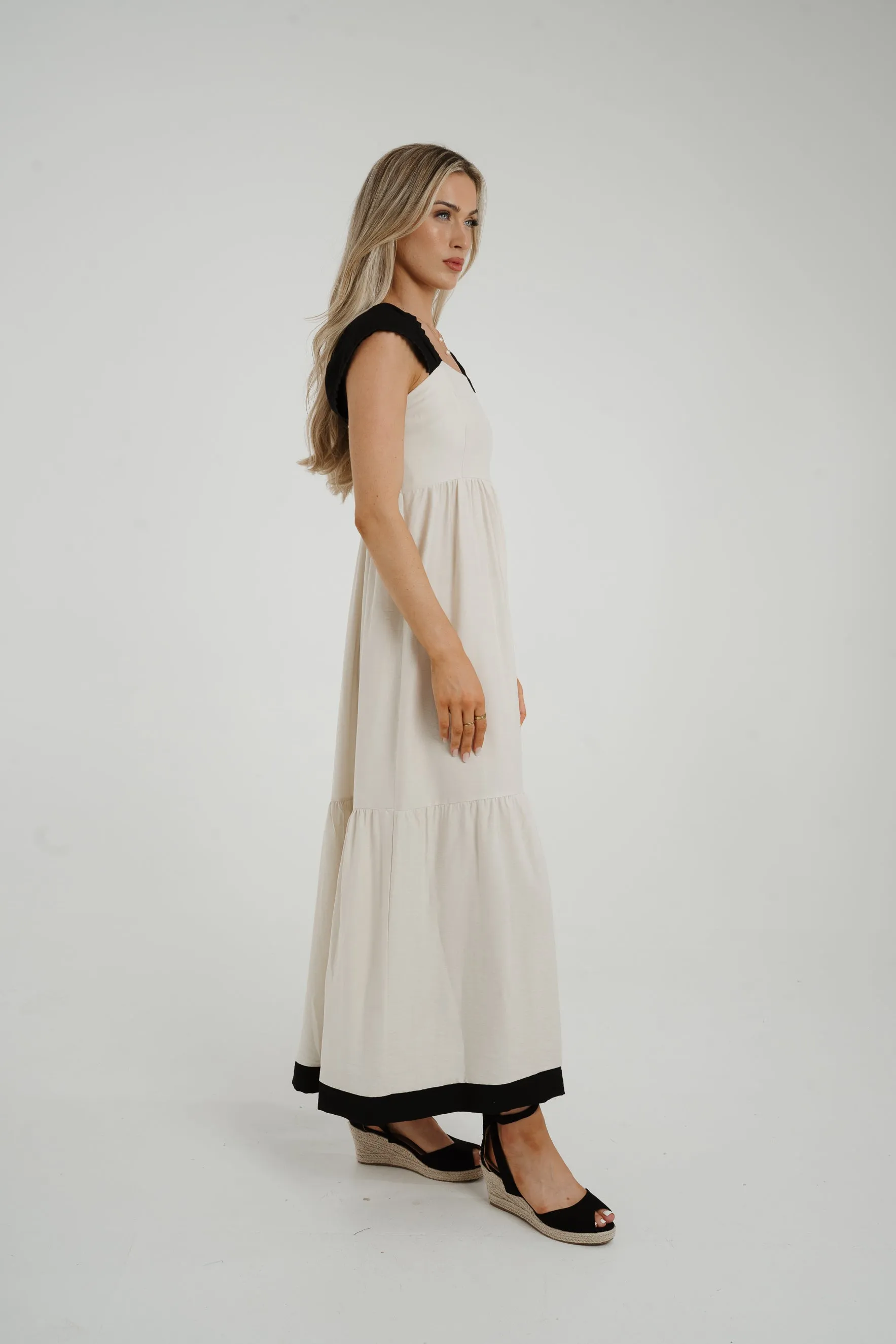 Caitlyn Midi Dress In Neutral & Black