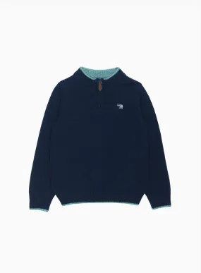 Calum Half-Zip Jumper in Navy