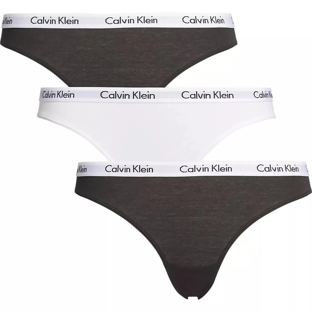 Calvin Klein BIKINI 3 Pack Womens Underwear Black/White/Black