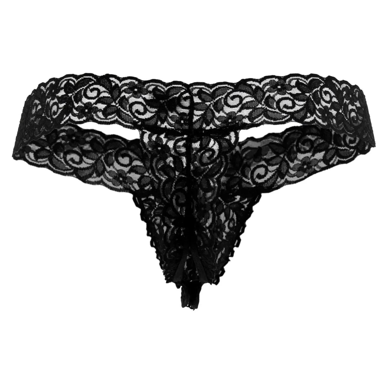 CandyMan 99315 Peek a Boo Thongs Color Black