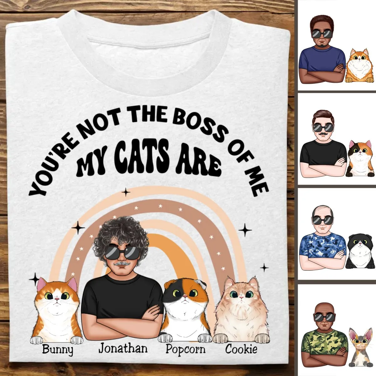 Cat Lovers - The Boss Of Me - Personalized T-Shirt