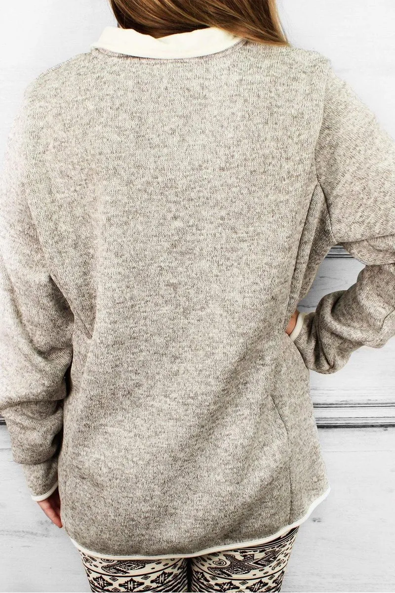 Charles River Heathered Fleece Pullover (Men's Cut), Oatmeal Heather *Customizable! (Wholesale Pricing N/A)