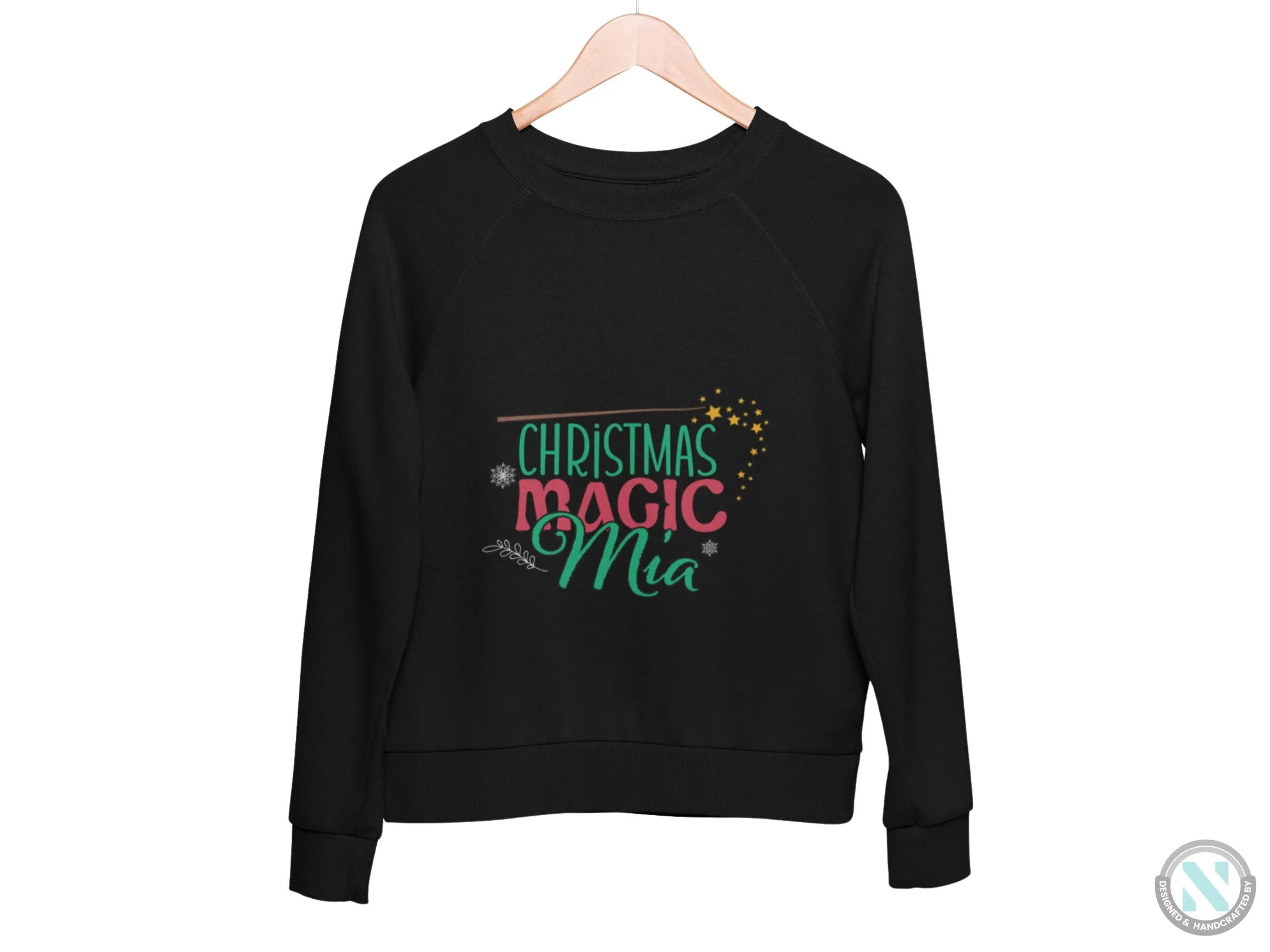 Christmas Magic Personalized Name Winter Sweatshirt for Toddler Girls