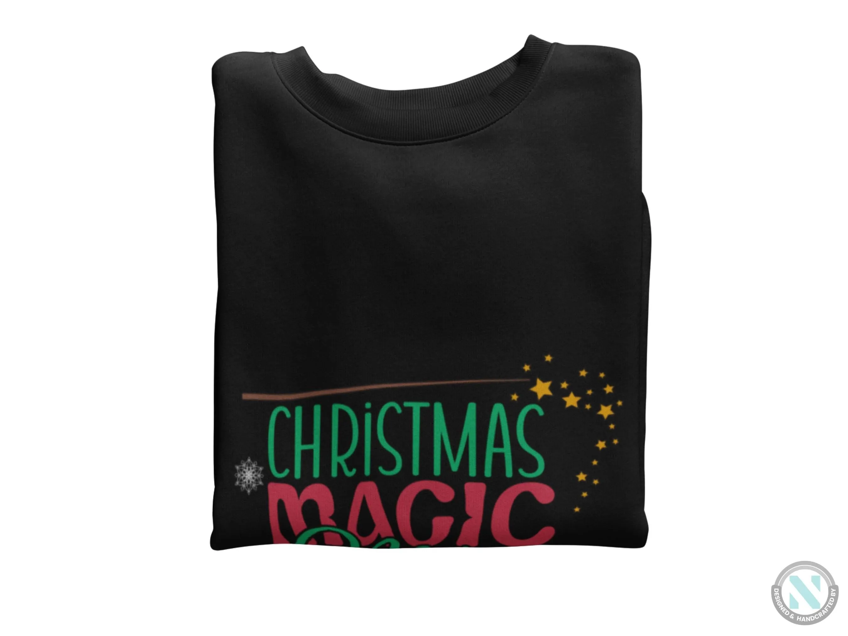 Christmas Magic Personalized Name Winter Sweatshirt for Toddler Girls