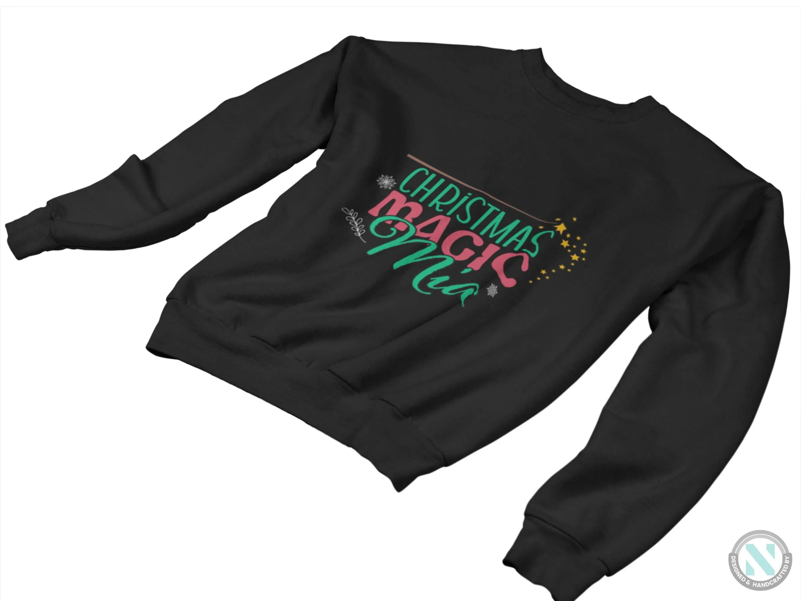 Christmas Magic Personalized Name Winter Sweatshirt for Toddler Girls