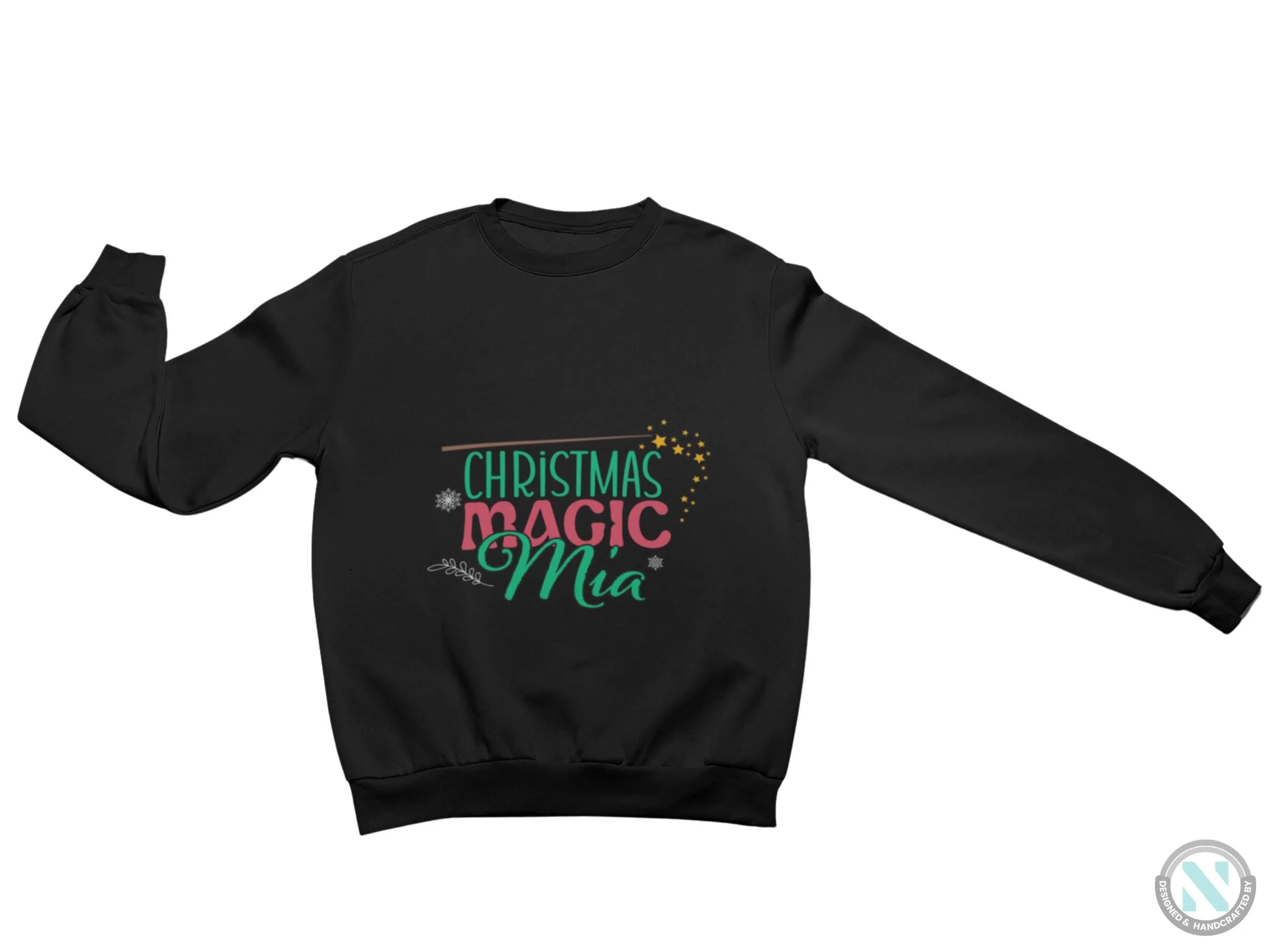 Christmas Magic Personalized Name Winter Sweatshirt for Toddler Girls