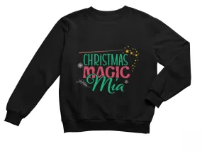 Christmas Magic Personalized Name Winter Sweatshirt for Toddler Girls