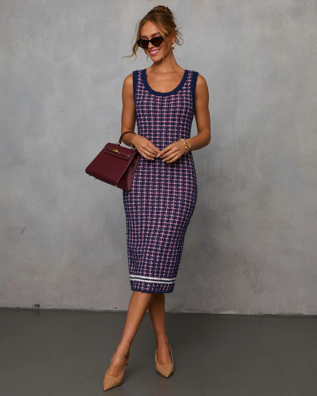 Clarasi Tweed Midi Dress