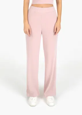 Cloudsoft Rib Lounge Palazzo Pant Blush