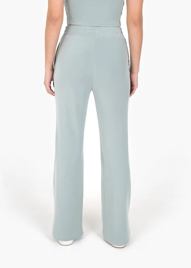 Cloudsoft Rib Lounge Palazzo Pant Sage