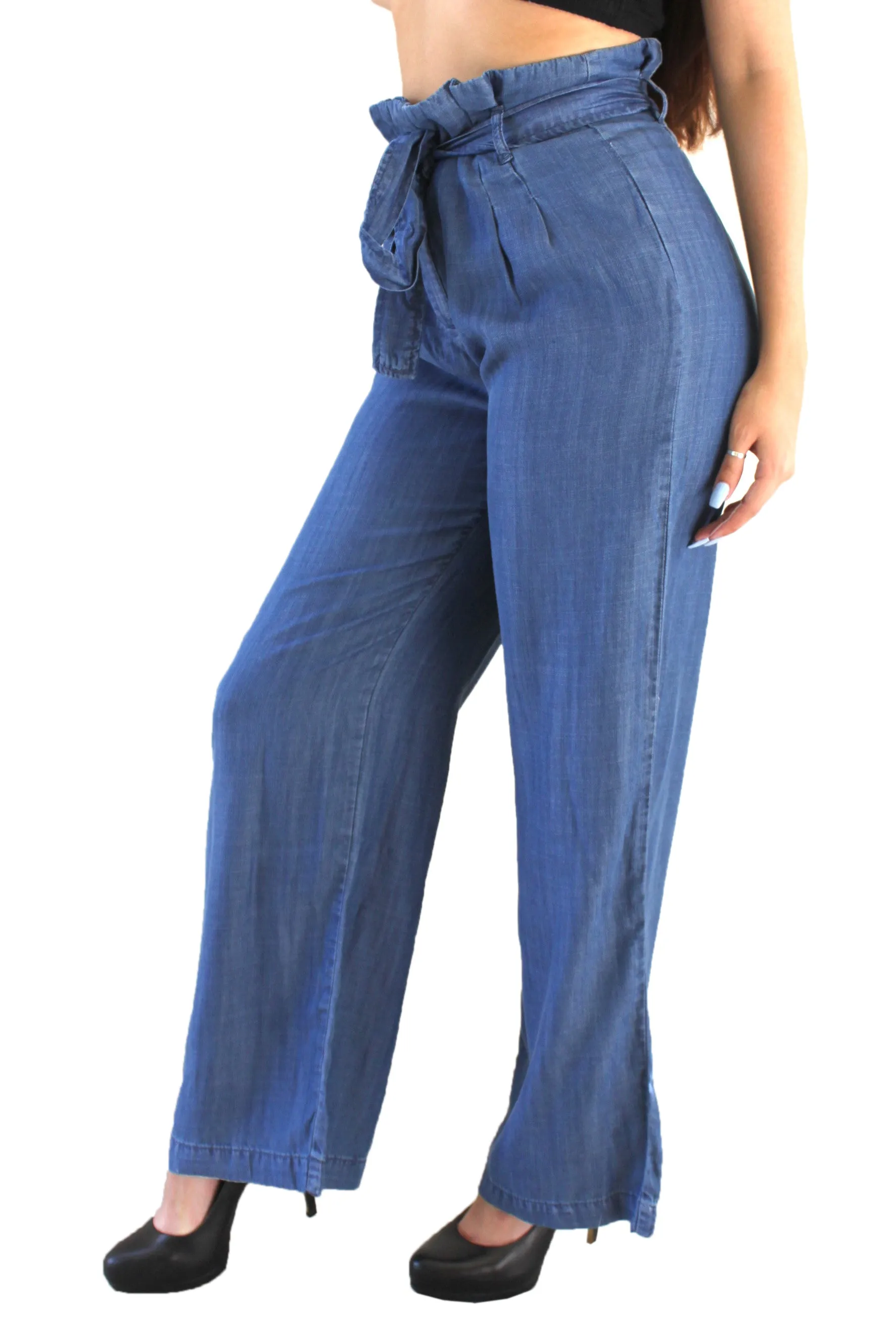 CP62 High Waisted Denim Palazzo Pants