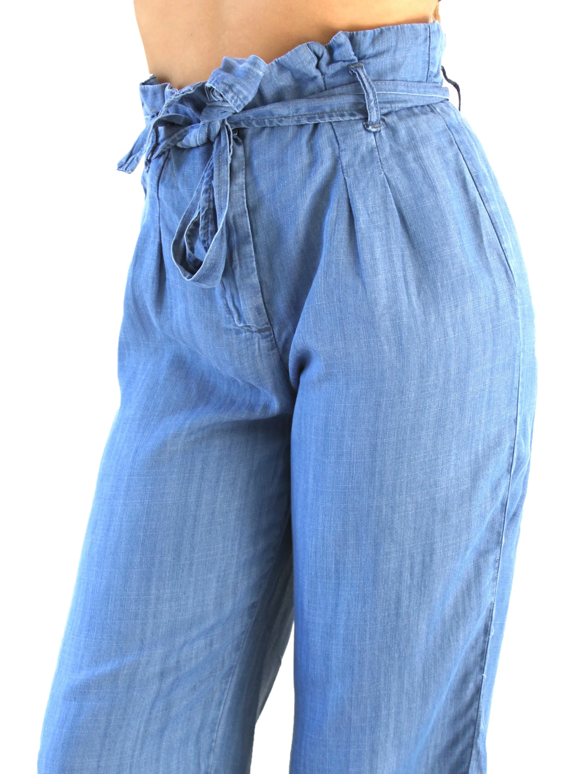 CP62 High Waisted Denim Palazzo Pants