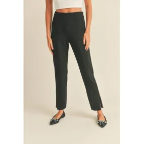 Cropped High Waisted Suede Pants