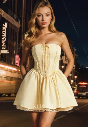 Cute & Charming Off-Shoulder A-Line Satin Party Homecoming Dress