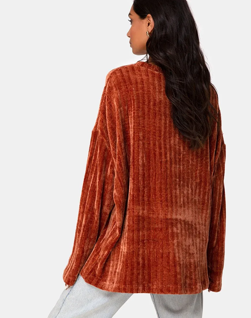 Dad Jumper in Chenille Rust