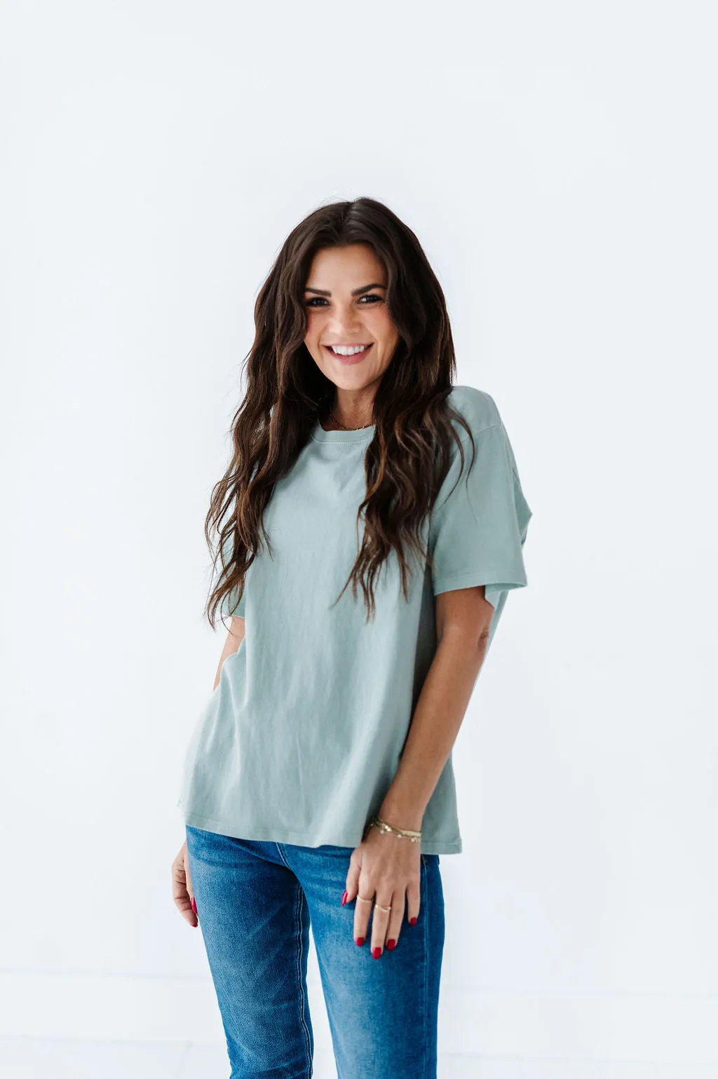 Dakota Crewneck Tee in Mint