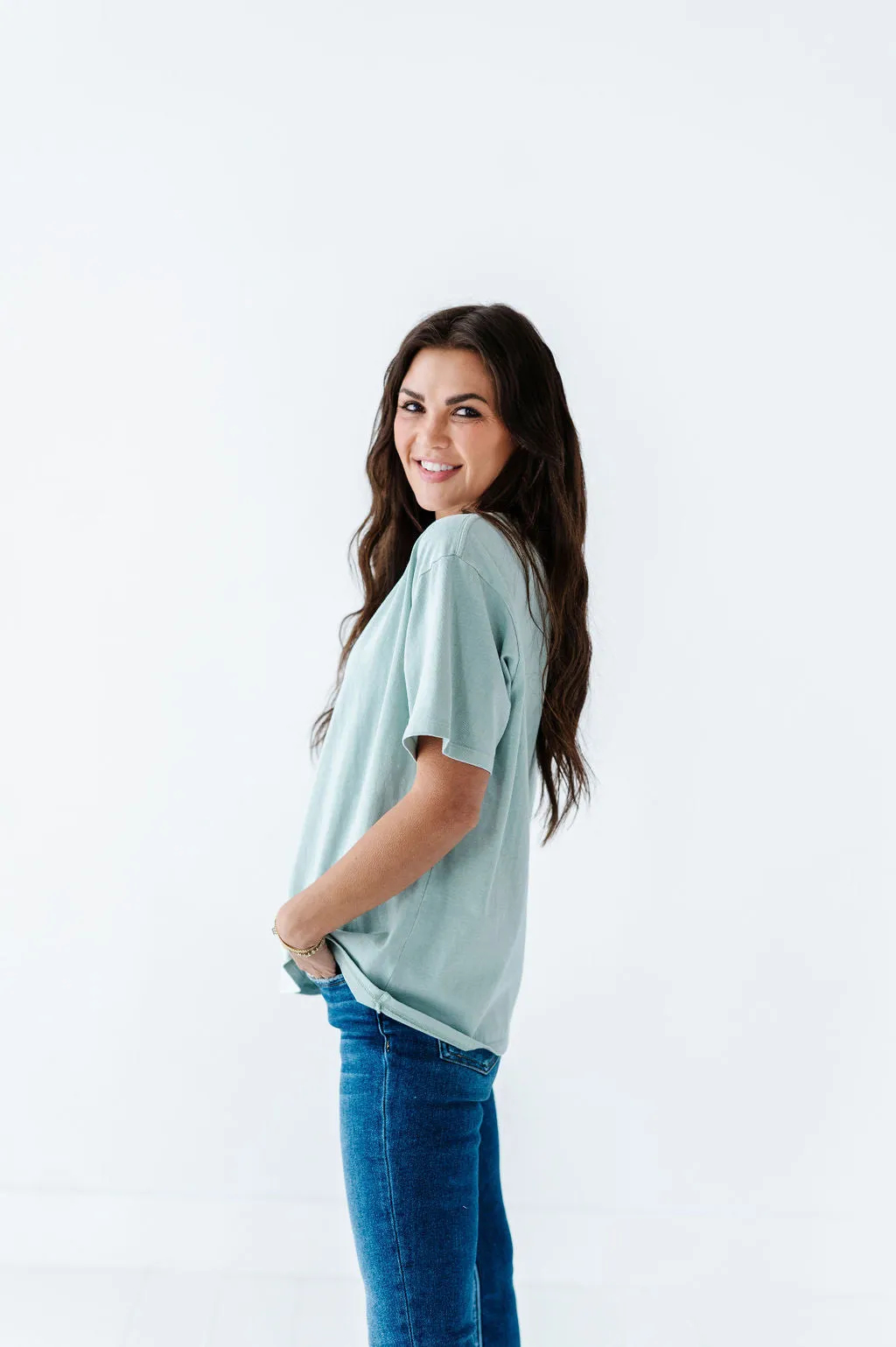 Dakota Crewneck Tee in Mint