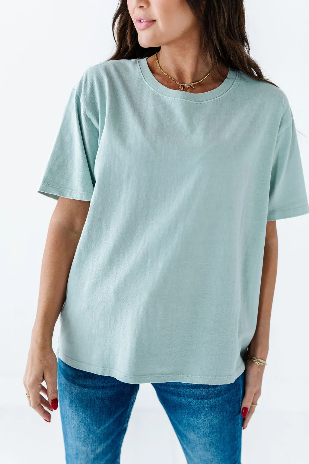 Dakota Crewneck Tee in Mint