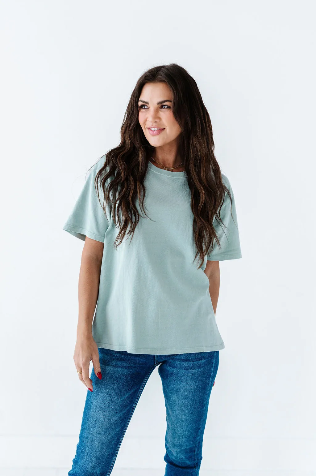 Dakota Crewneck Tee in Mint