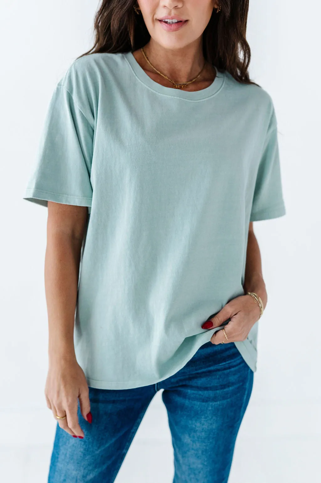 Dakota Crewneck Tee in Mint