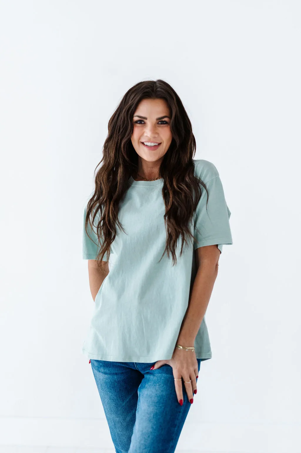 Dakota Crewneck Tee in Mint