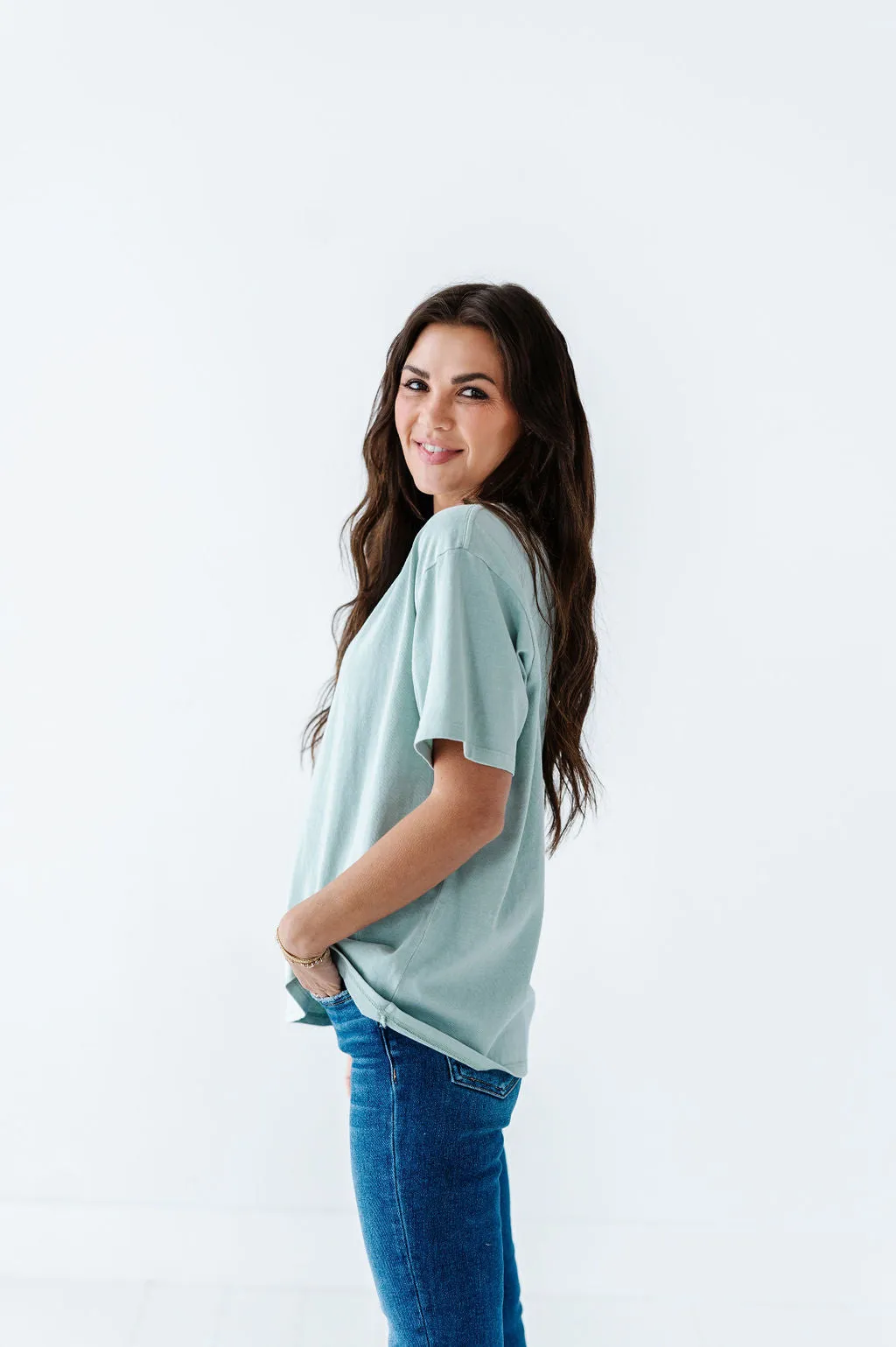 Dakota Crewneck Tee in Mint